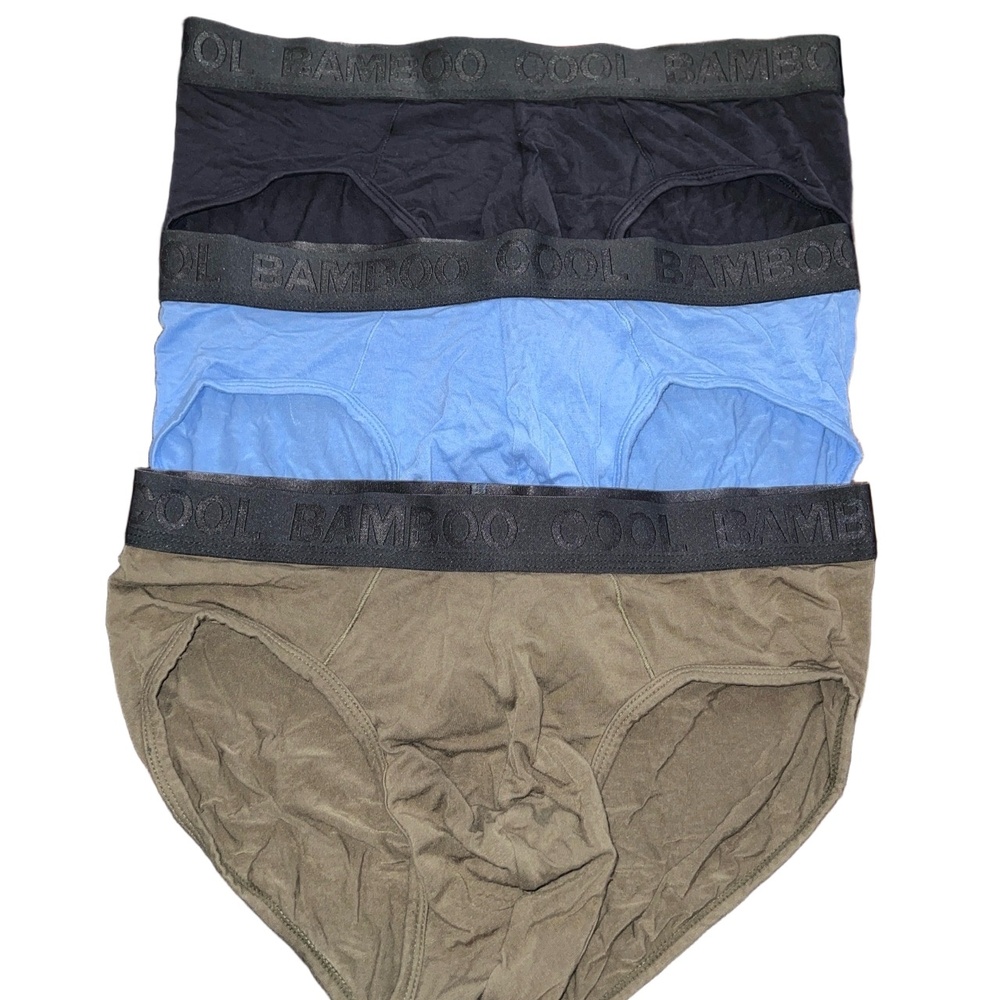 Mens Multicolor Bamboo Elastic Waist Briefs | Bundle of 3 | Size Small